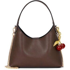 Small Faux Leather Cherry Shoulder Bag with Magnetic Closure – Chic Tote Handbag